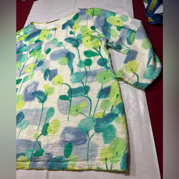 Mansted White Blue Lime Green GALINA knit Sweater Tunic Pullover Cotton Preppy L - Picture 9 of 16